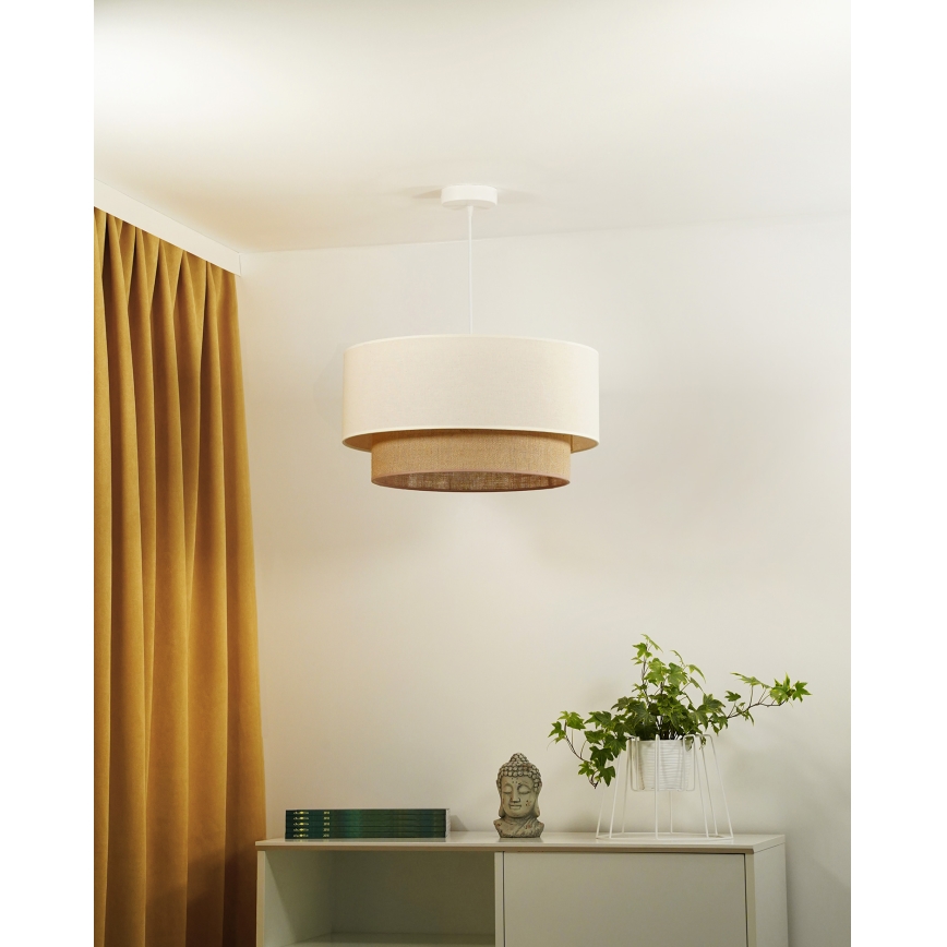 Duolla - Подвесная люстра BOHO 1xE27/40W/230V диаметр 45 см кремовый/коричневый