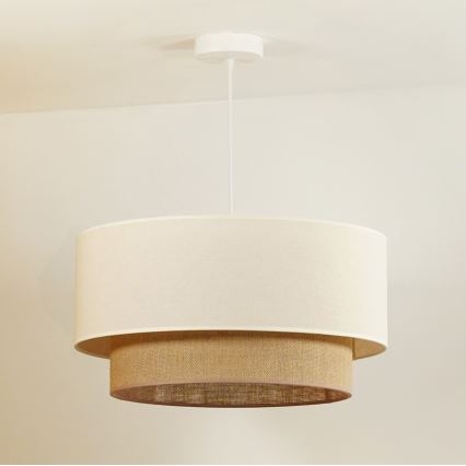 Duolla - Подвесная люстра BOHO 1xE27/40W/230V диаметр 45 см кремовый/коричневый