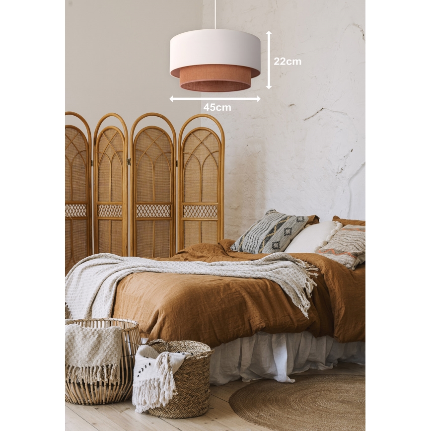 Duolla - Подвесная люстра BOHO 1xE27/40W/230V диаметр 45 см кремовый/коричневый