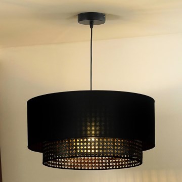 Duolla - Подвесная люстра BOHO RATTAN 1xE27/15W/230V диаметр 45 см черный