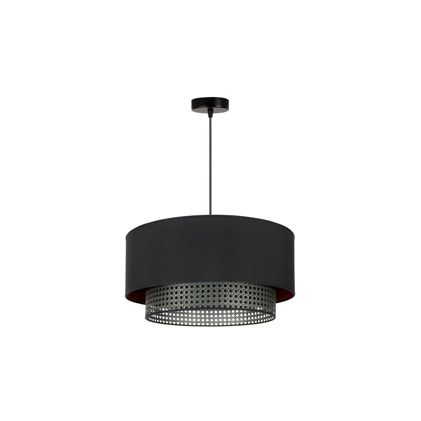Duolla - Подвесная люстра BOHO RATTAN 1xE27/15W/230V диаметр 45 см черный