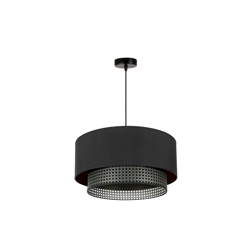 Duolla - Подвесная люстра BOHO RATTAN 1xE27/15W/230V диаметр 45 см черный