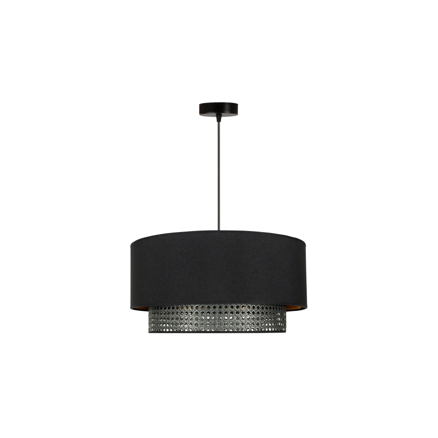 Duolla - Подвесная люстра BOHO RATTAN 1xE27/15W/230V диаметр 45 см черный