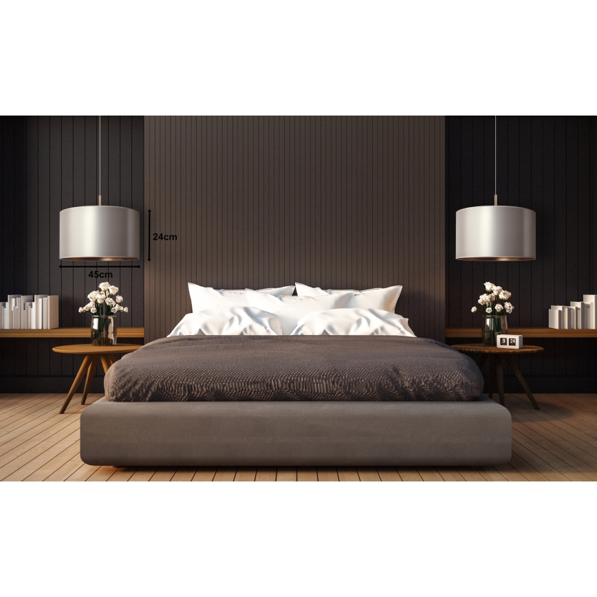 Duolla - Подвесная люстра CANNES 1xE27/15W/230V диаметр 45 см серебряный/медь