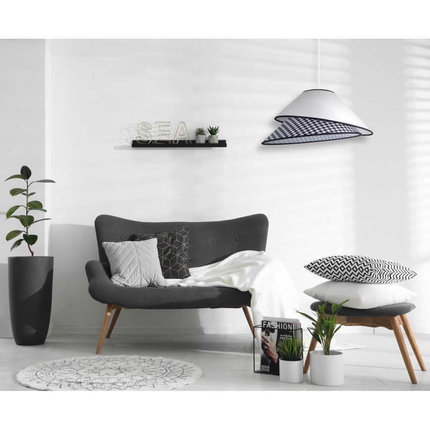 Duolla - Подвесная люстра COCO 1xE27/40W/230V диаметр 50 см белый/черный