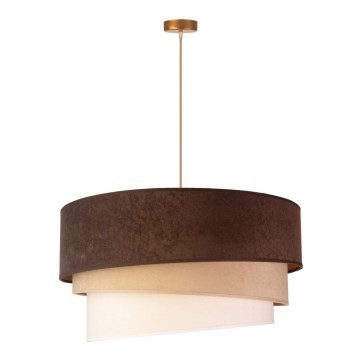 Duolla - Подвесная люстра DEVON 1xE27/40W/230V диаметр 45 см коричневый/бежевый