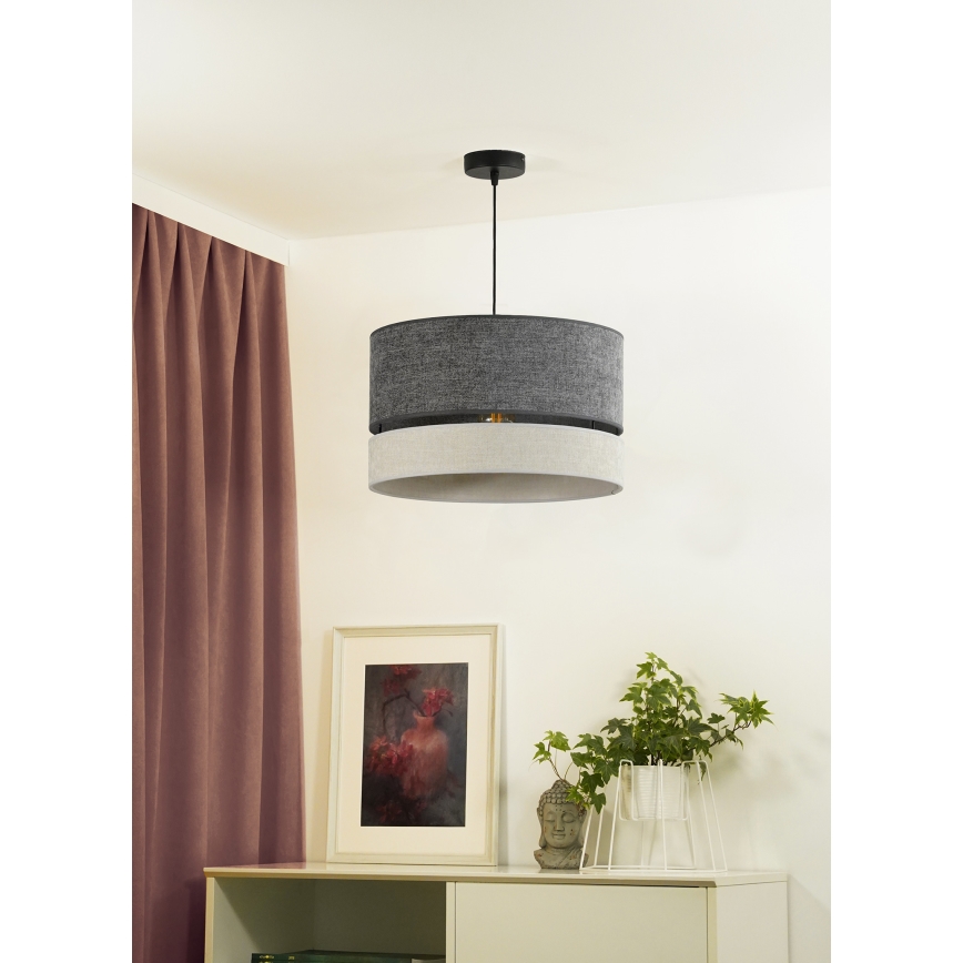 Duolla - Подвесная люстра DOUBLE 1xE27/15W/230V диаметр 40 см серый