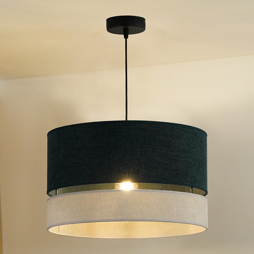 Duolla - Подвесная люстра DOUBLE 1xE27/15W/230V диаметр 40 см зеленый/серый