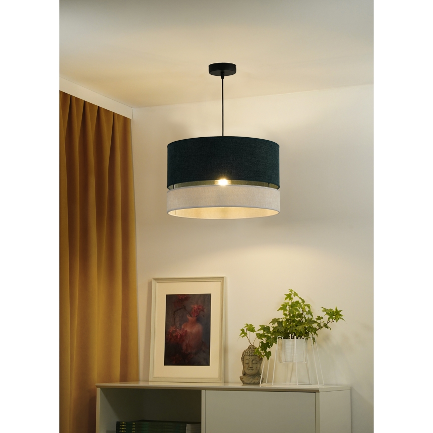 Duolla - Подвесная люстра DOUBLE 1xE27/15W/230V диаметр 40 см зеленый/серый