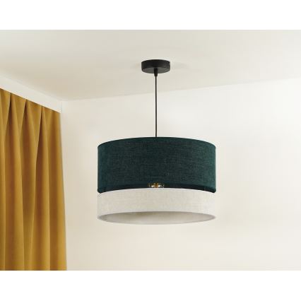 Duolla - Подвесная люстра DOUBLE 1xE27/15W/230V диаметр 40 см зеленый/серый