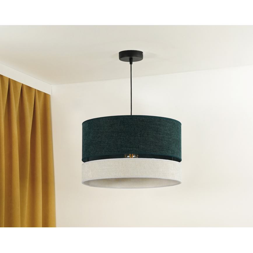 Duolla - Подвесная люстра DOUBLE 1xE27/15W/230V диаметр 40 см зеленый/серый