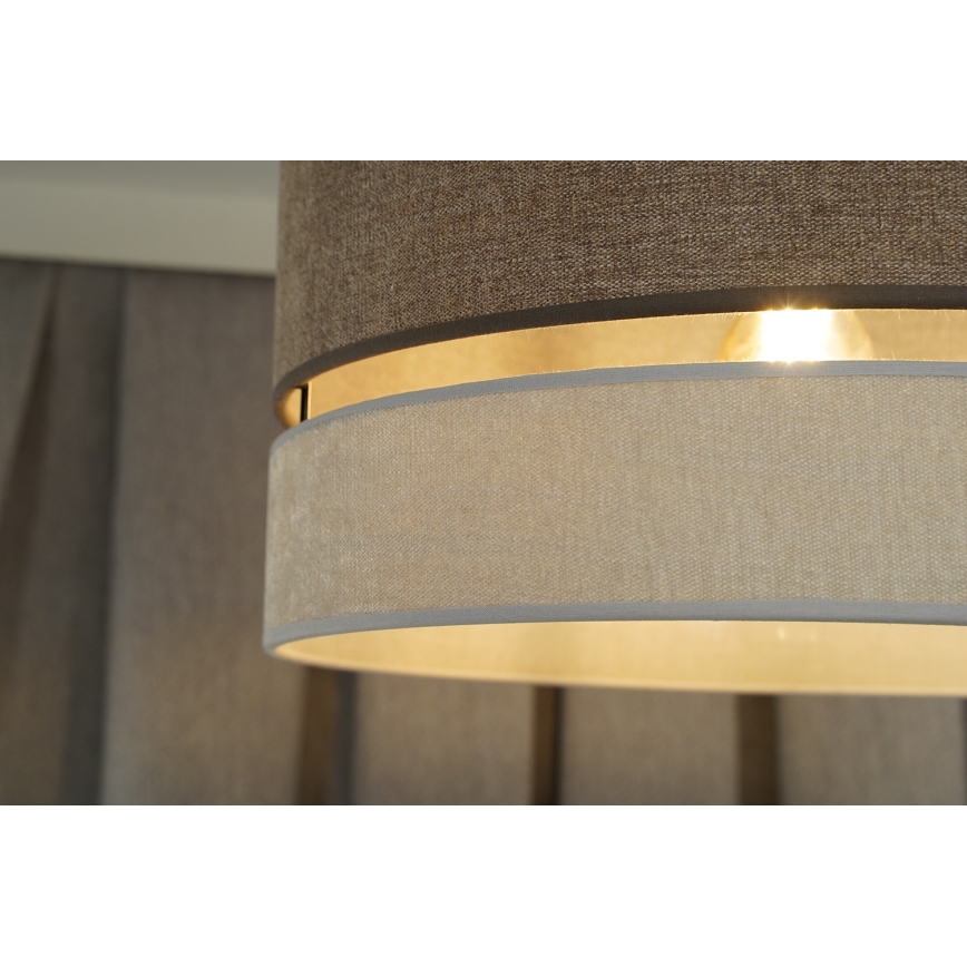 Duolla - Подвесная люстра DOUBLE 1xE27/15W/230V диаметр 40 см коричневый/серый