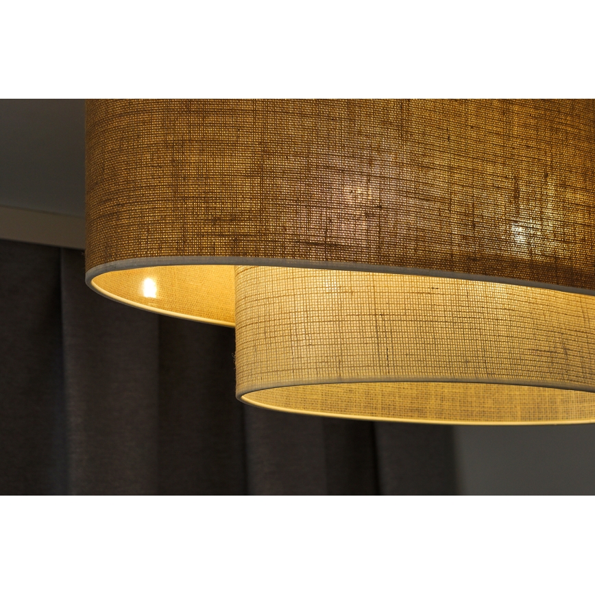 Duolla - Подвесная люстра DOUBLE OVAL YUTE 2xE27/15W/230V коричневый/кремовый