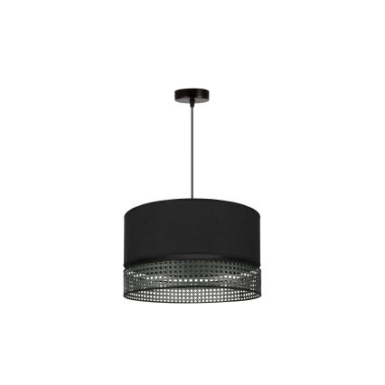 Duolla - Подвесная люстра DOUBLE RATTAN 1xE27/15W/230V диаметр 40 см черный