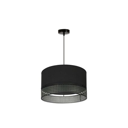 Duolla - Подвесная люстра DOUBLE RATTAN 1xE27/15W/230V диаметр 40 см черный