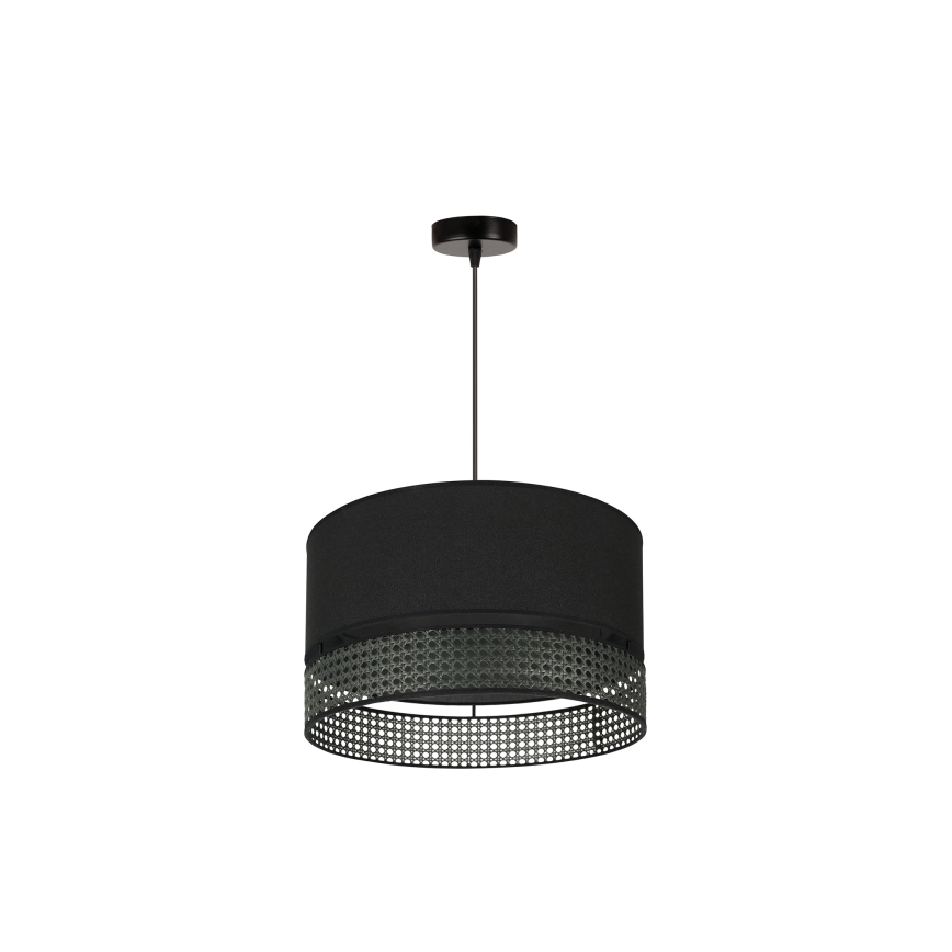 Duolla - Подвесная люстра DOUBLE RATTAN 1xE27/15W/230V диаметр 40 см черный