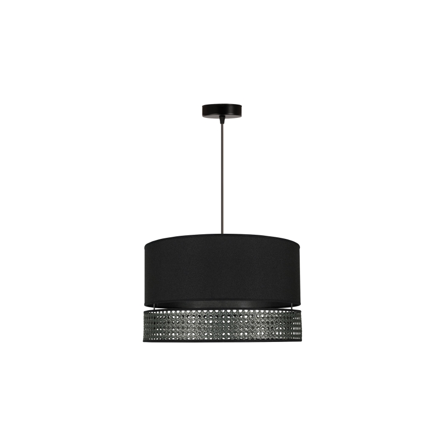 Duolla - Подвесная люстра DOUBLE RATTAN 1xE27/15W/230V диаметр 40 см черный