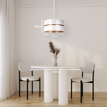Duolla - Подвесная люстра DUO 1xE27/15W/230V диаметр 40 см белый/золотистый