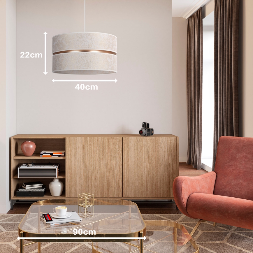 Duolla - Подвесная люстра DUO 1xE27/15W/230V диаметр 40 см белый/золотистый