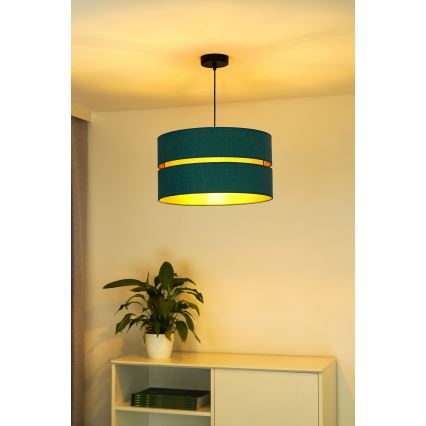 Duolla - Подвесная люстра DUO 1xE27/15W/230V диаметр 40 см бирюзовый/золотистый