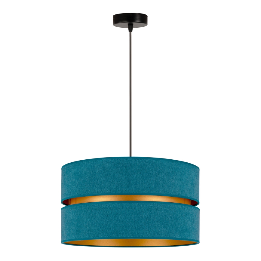 Duolla - Подвесная люстра DUO 1xE27/15W/230V диаметр 40 см бирюзовый/золотистый