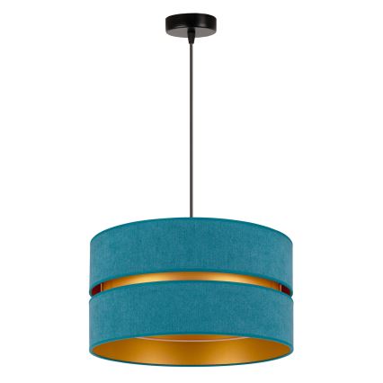 Duolla - Подвесная люстра DUO 1xE27/15W/230V диаметр 40 см бирюзовый/золотистый