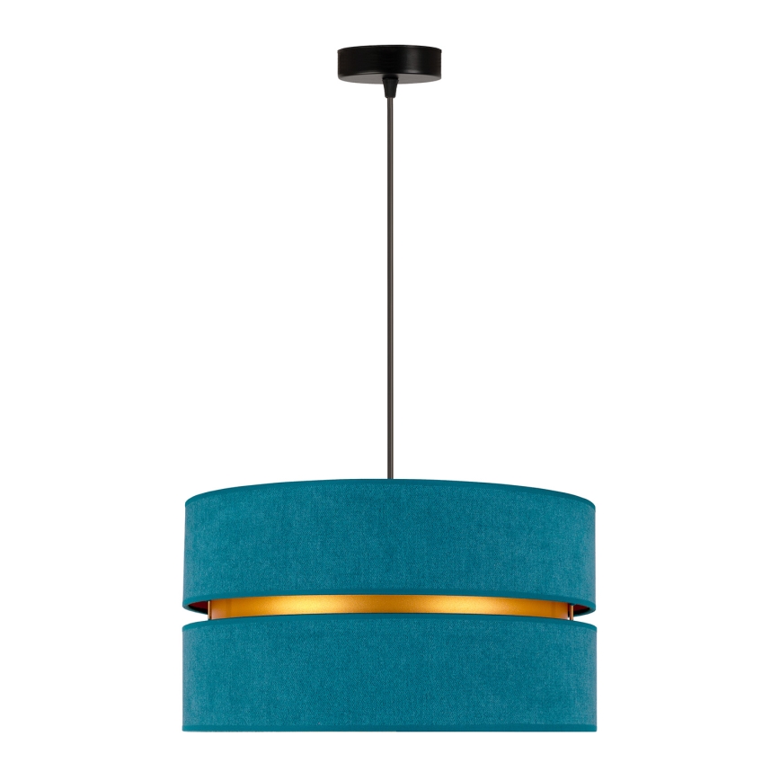 Duolla - Подвесная люстра DUO 1xE27/15W/230V диаметр 40 см бирюзовый/золотистый
