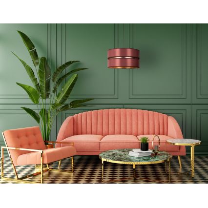 Duolla - Подвесная люстра DUO 1xE27/15W/230V диаметр 40 см бордовый/золотистый