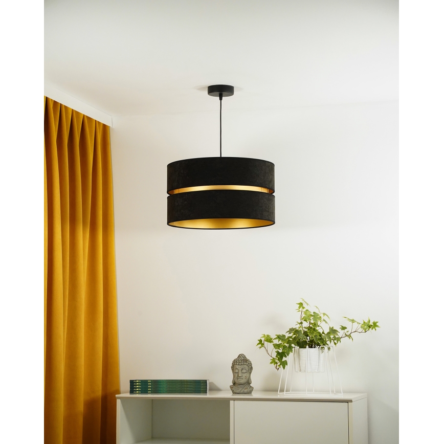 Duolla - Подвесная люстра DUO 1xE27/15W/230V диаметр 40 см черный/золотистый