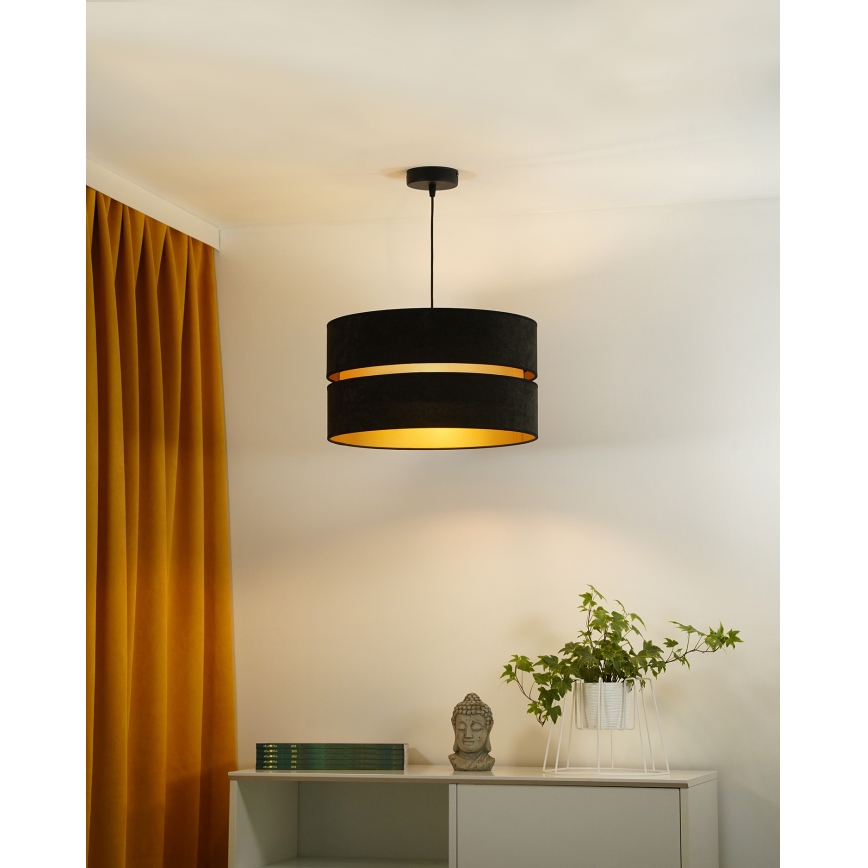 Duolla - Подвесная люстра DUO 1xE27/15W/230V диаметр 40 см черный/золотистый