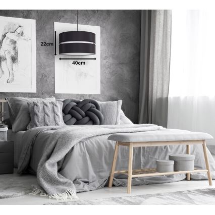 Duolla - Подвесная люстра DUO 1xE27/15W/230V диаметр 40 см черный/белый