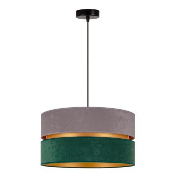 Duolla - Подвесная люстра DUO 1xE27/15W/230V диаметр 40 см серый/зеленый/золотистый