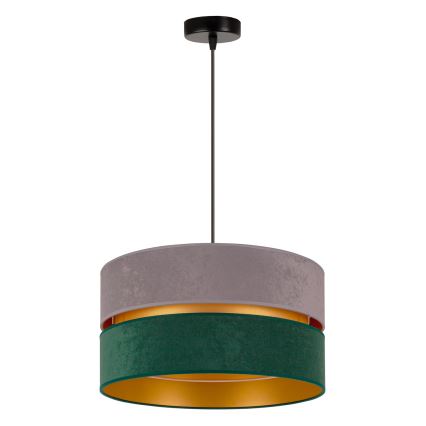 Duolla - Подвесная люстра DUO 1xE27/15W/230V диаметр 40 см серый/зеленый/золотистый