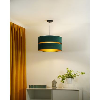 Duolla - Подвесная люстра DUO 1xE27/15W/230V диаметр 40 см зеленый/золотистый