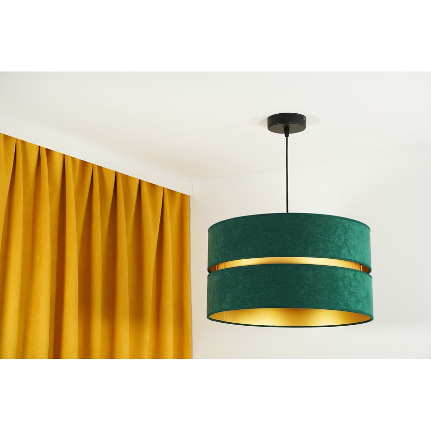 Duolla - Подвесная люстра DUO 1xE27/15W/230V диаметр 40 см зеленый/золотистый