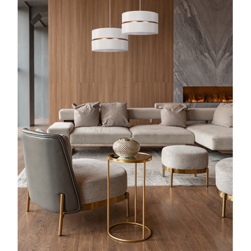 Duolla - Подвесная люстра DUO 1xE27/15W/230V диаметр 40 см кремовый/золотистый