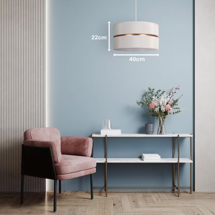 Duolla - Подвесная люстра DUO 1xE27/15W/230V диаметр 40 см кремовый/золотистый