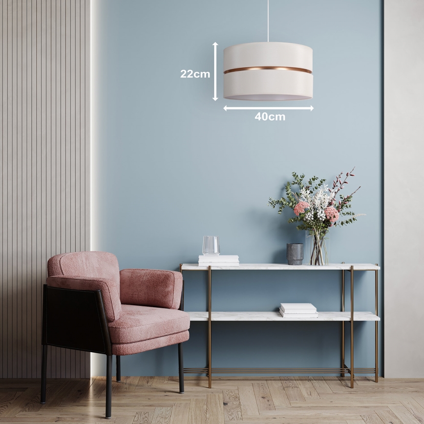 Duolla - Подвесная люстра DUO 1xE27/15W/230V диаметр 40 см кремовый/золотистый