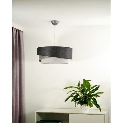 Duolla - Подвесная люстра KOBO 1xE27/15W/230V диаметр 45 см антрацит/серый/белый