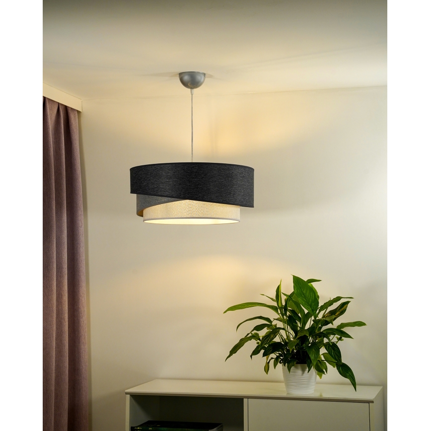 Duolla - Подвесная люстра KOBO 1xE27/15W/230V диаметр 45 см антрацит/серый/белый