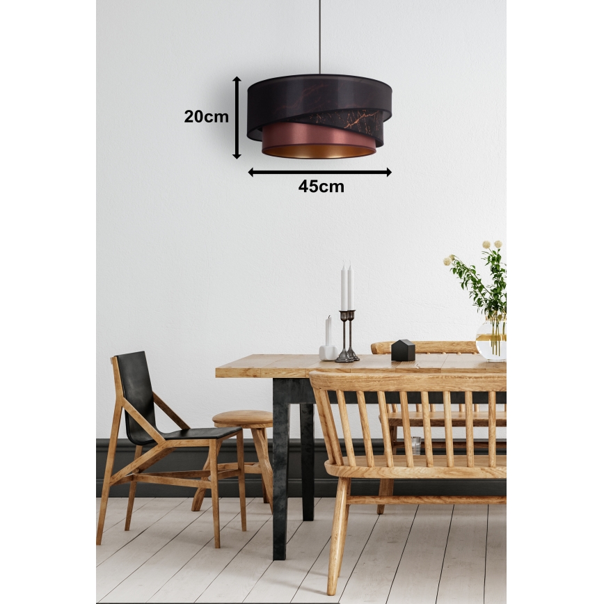 Duolla - Подвесная люстра KOBO 1xE27/15W/230V диаметр 45 см черный/бордовый/золотистый
