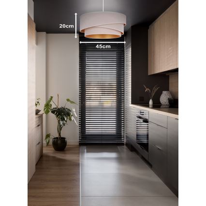Duolla - Подвесная люстра KOBO 1xE27/15W/230V диаметр 45 см кремовый/золотистый