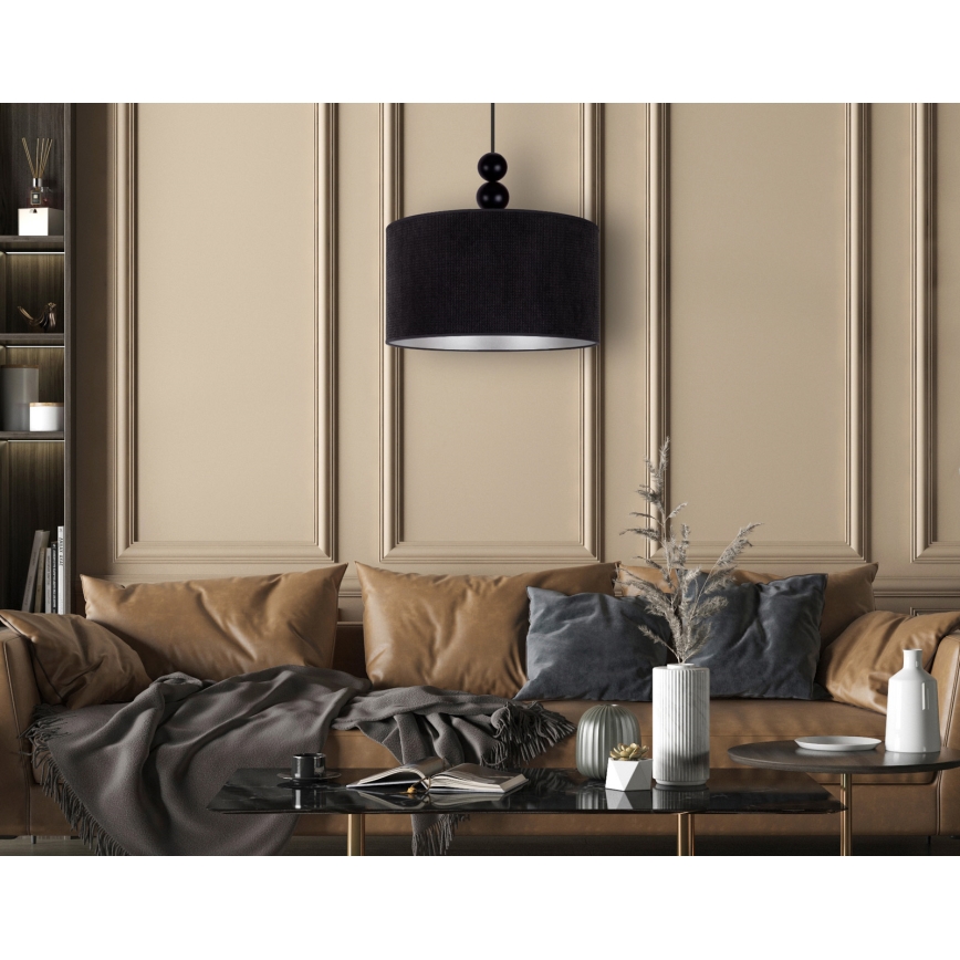 Duolla - Подвесная люстра LYON 1xE27/15W/230V диаметр 40 см черный