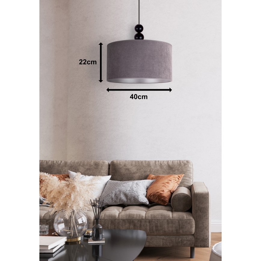 Duolla - Подвесная люстра LYON 1xE27/15W/230V диаметр 40 см серый