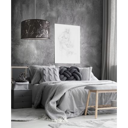 Duolla - Подвесная люстра MARBLE 1xE27/40W/230V диаметр 45 см черный/белый