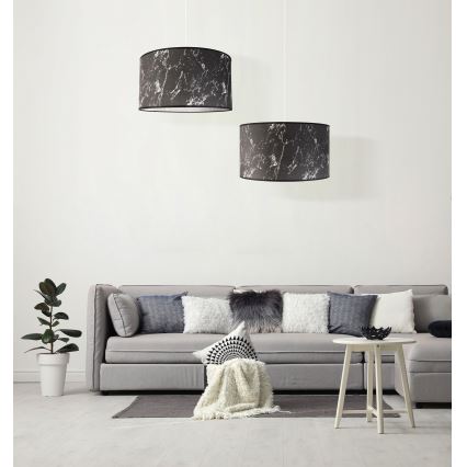 Duolla - Подвесная люстра MARBLE 1xE27/40W/230V диаметр 45 см черный/белый