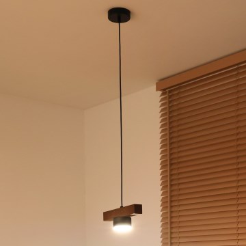 Duolla - Подвесная люстра на тросе IRONLINE 1xGX53/3W/230V сосна/дуб/чёрная