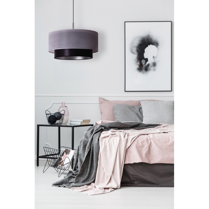 Duolla - Подвесная люстра NANTES 1xE27/15W/230V диаметр 45 см серебряный/черный