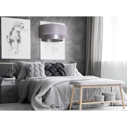 Duolla - Подвесная люстра NANTES 1xE27/15W/230V диаметр 45 см серебряный