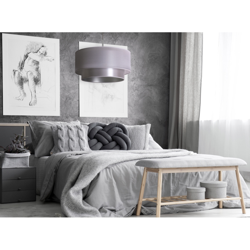 Duolla - Подвесная люстра NANTES 1xE27/15W/230V диаметр 45 см серебряный